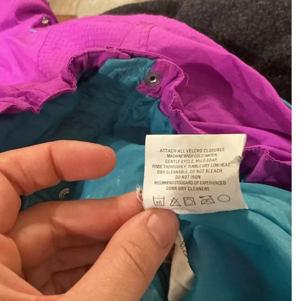 Vintage North Face Womens Ski Jacket Size 12 Fuschia Retro Sport Coat Thermore - Picture 11 of 13